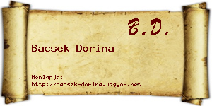 Bacsek Dorina névjegykártya