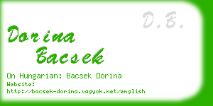 dorina bacsek business card